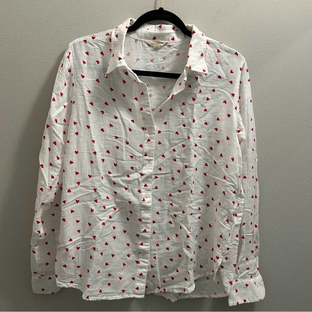Lucky Brand Cotton Heart Blouse